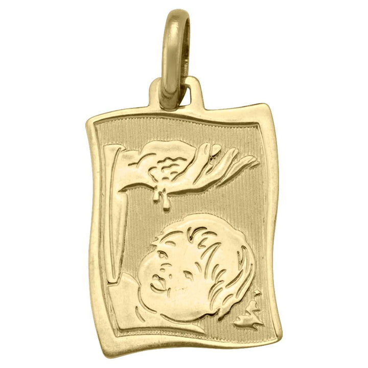 Yellow Gold Baptism Medal — front view