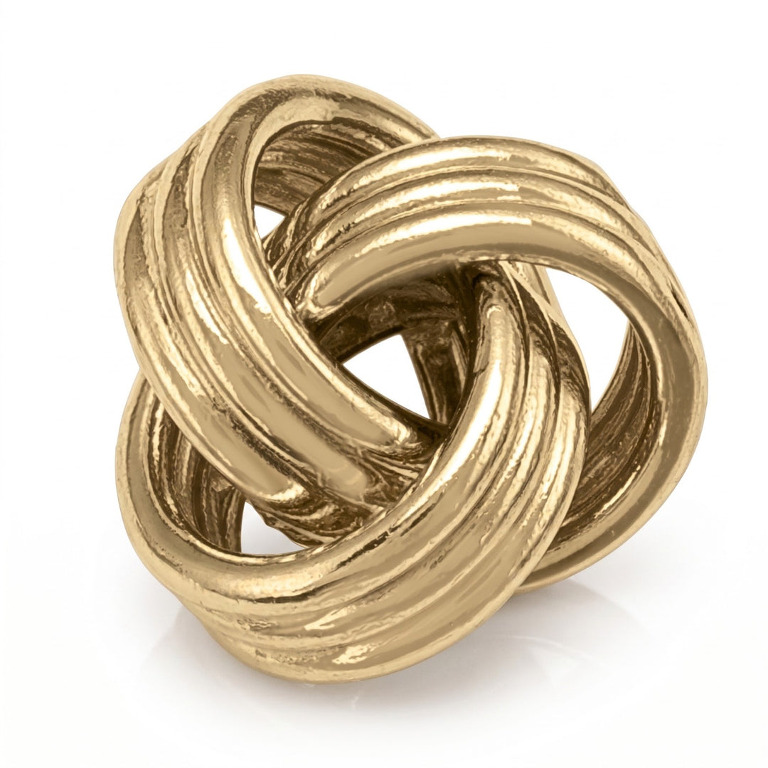 Yellow Gold Love Knot Stud Earrings