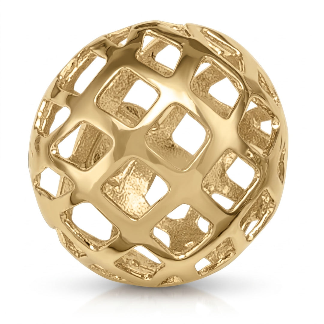 Yellow Gold Filigri Ball Stud Earrings