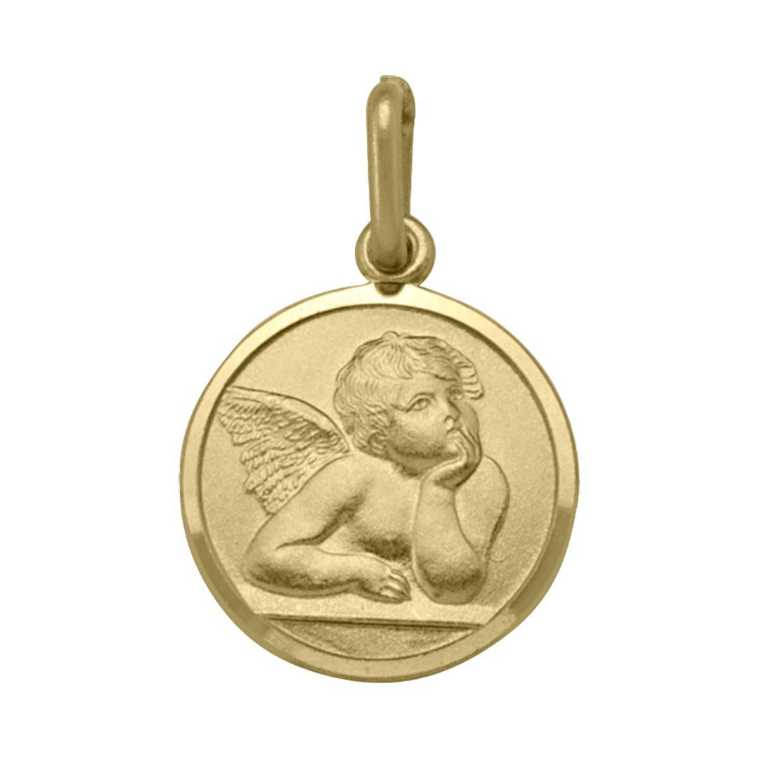 Yellow Gold Angel Medal — front view