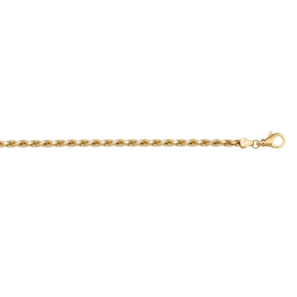 Yellow Gold Solid Diamond-Cut Rope Chain Necklace — 1.8mm