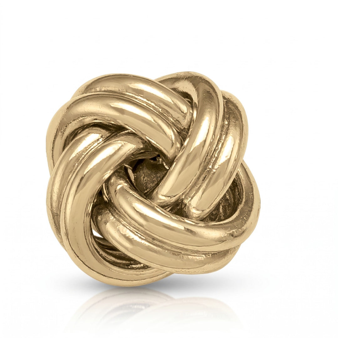Yellow Gold Love Knot Stud Earrings