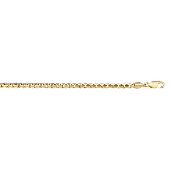 Yellow Gold Solid Box Chain Necklace — 1.9mm