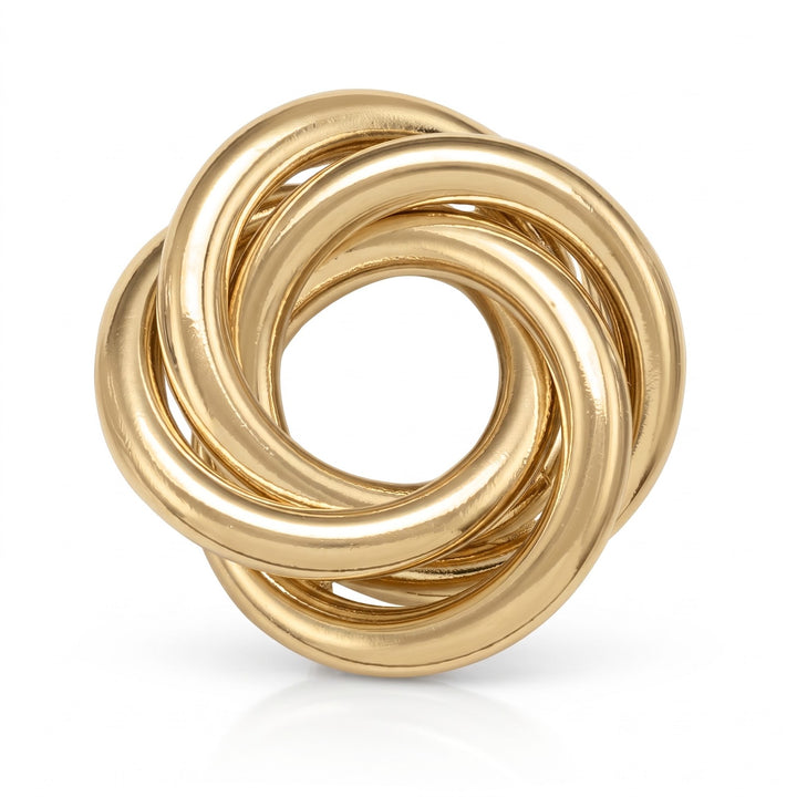 Yellow Gold Love Knot Stud Earrings