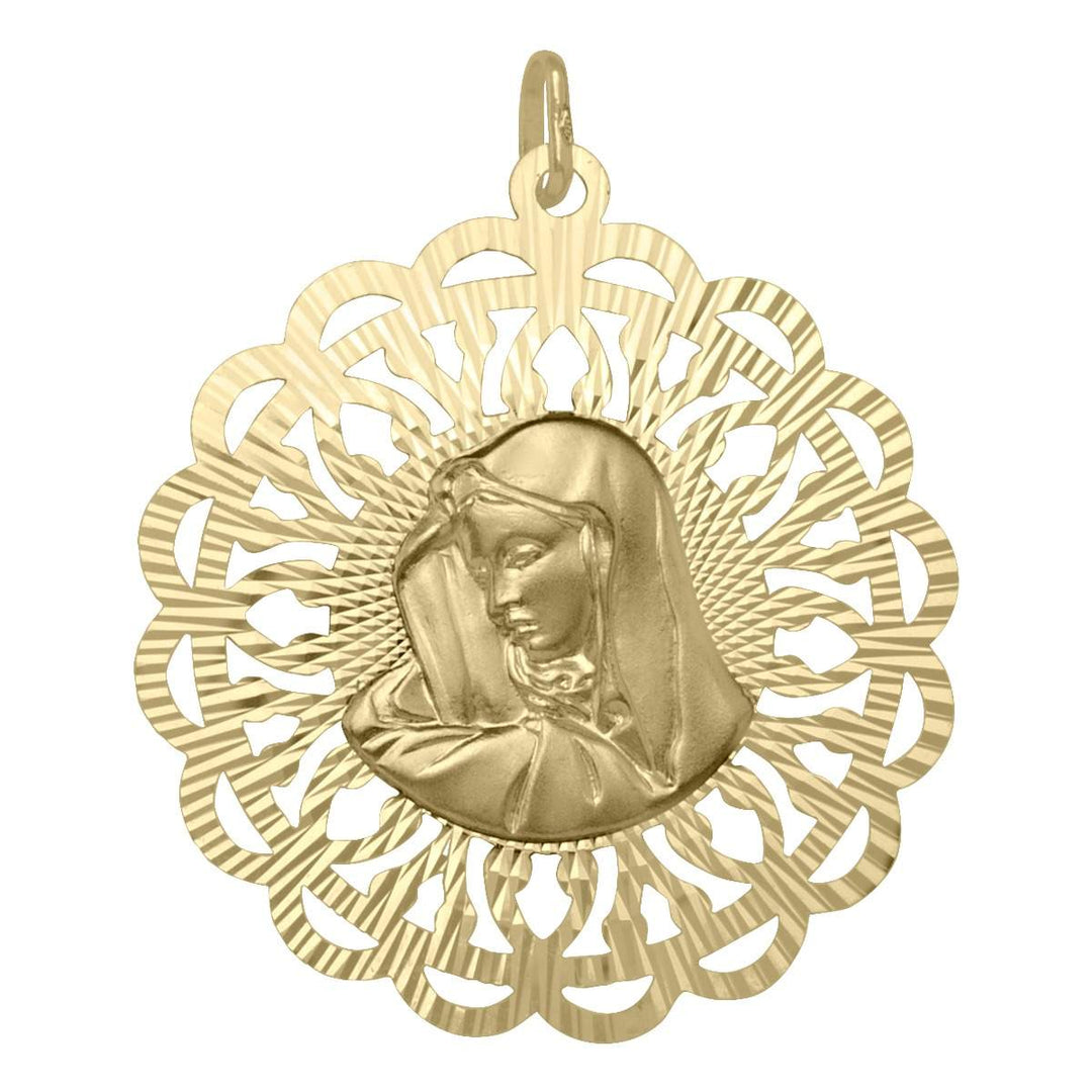 Yellow Gold Madonna Medal — front view