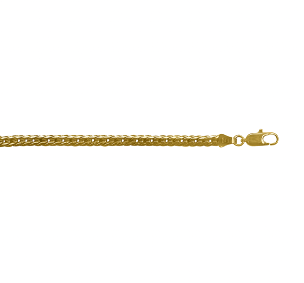Yellow Gold Hollow Herringbone Chain Necklace — 3mm