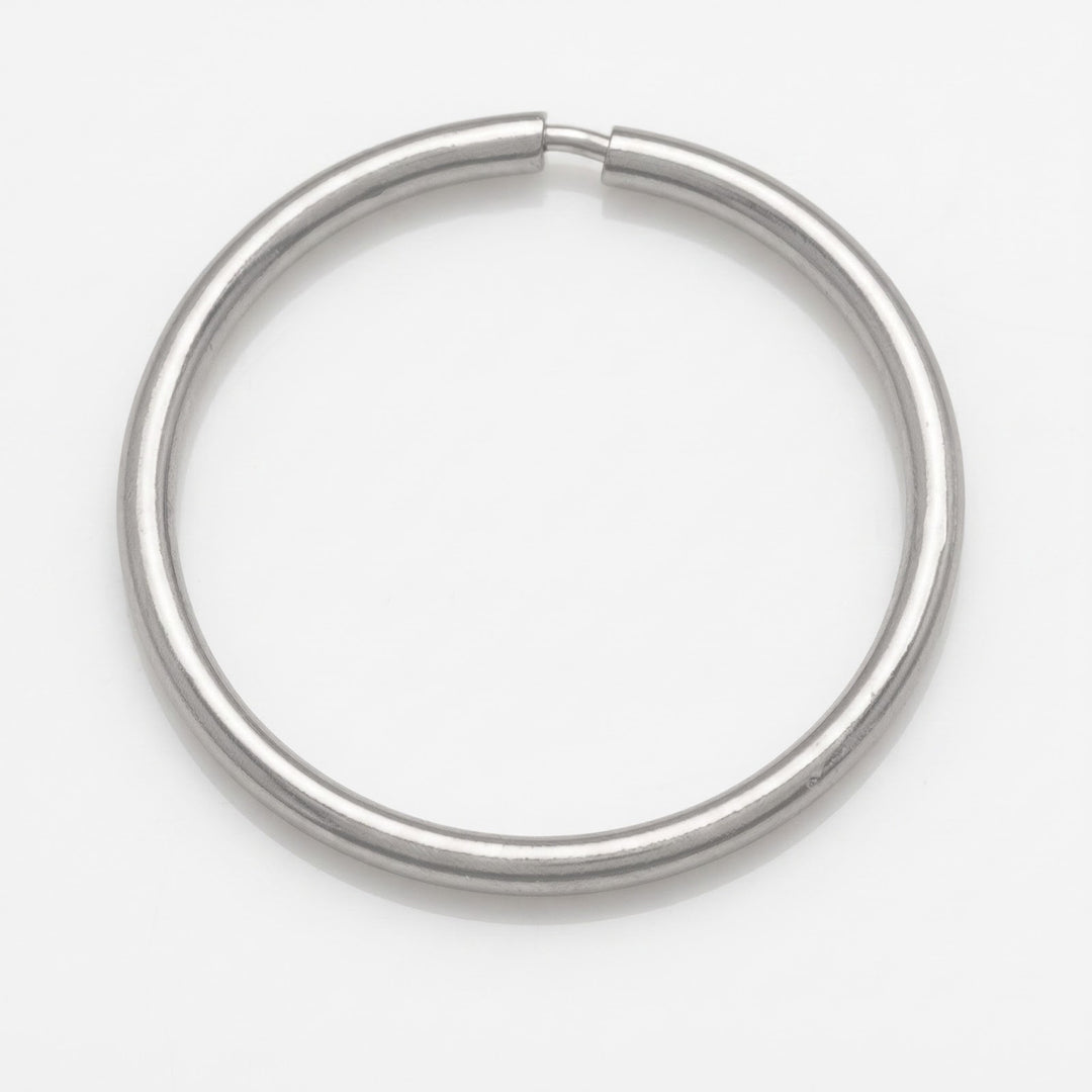 White Gold 1mm Tube Sleeper Earrings