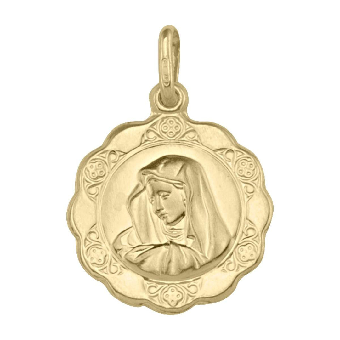 Yellow Gold Madonna Medal — front view