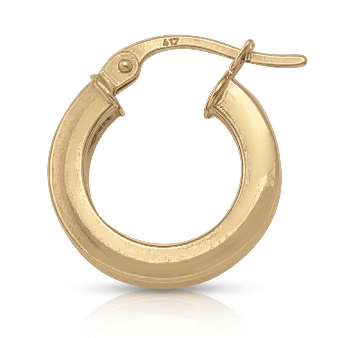 Yellow Gold Square 2 5 Mm Tube Hoop Earrings, 14.8mm