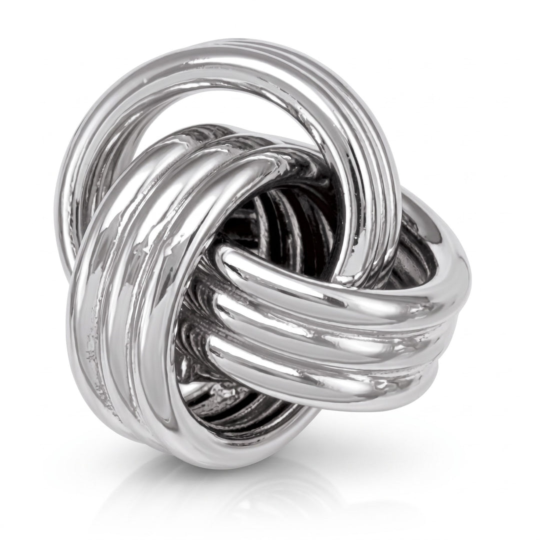 White Gold Love Knot Earrings