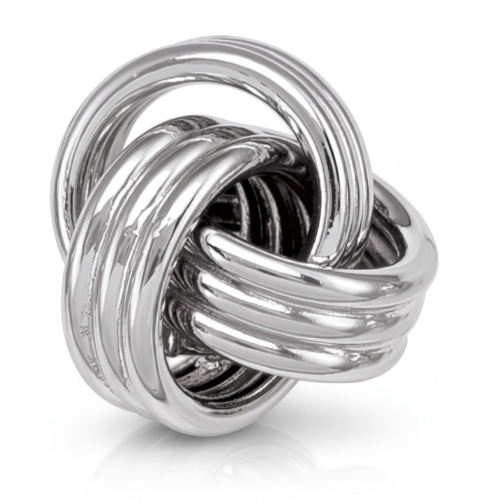 White Gold Love Knot Earrings