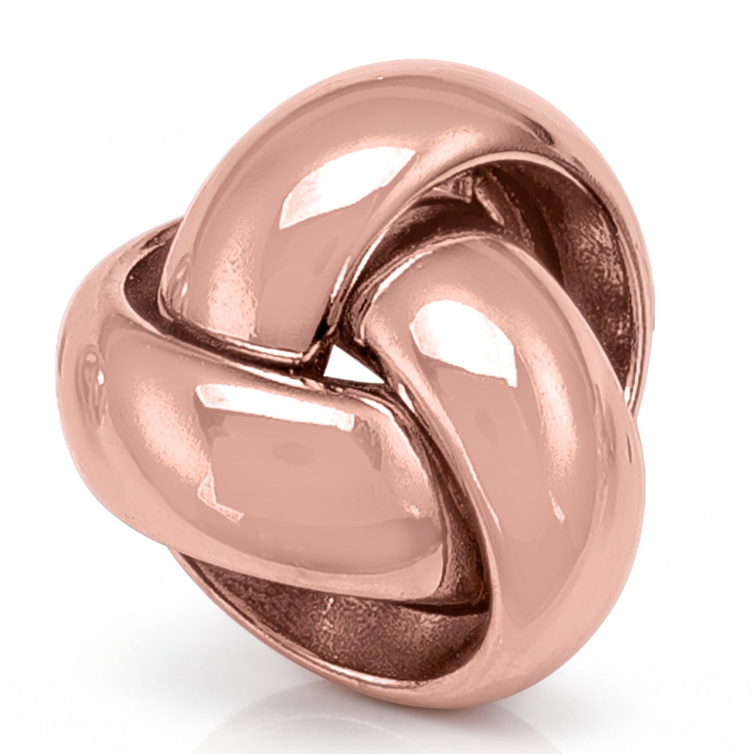 Pink Gold Love Knot Stud Earrings