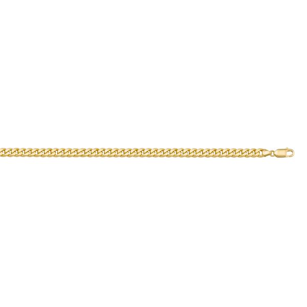 Yellow Gold Solid Beveled Curb Chain Necklace — 2.7mm