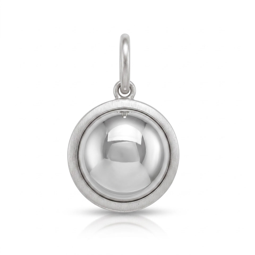 White Gold High Polish French Back Ball Earrings