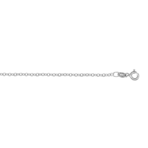 White Gold Solid Cable Chain Necklace — 1mm