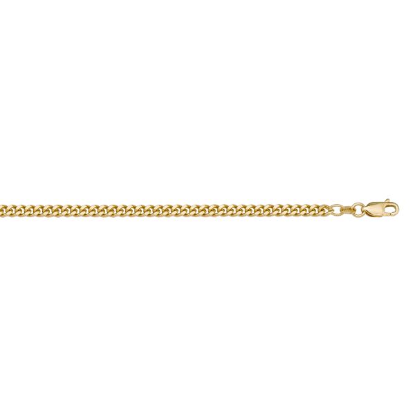 Yellow Gold Solid Curb Chain Necklace — 1.8mm