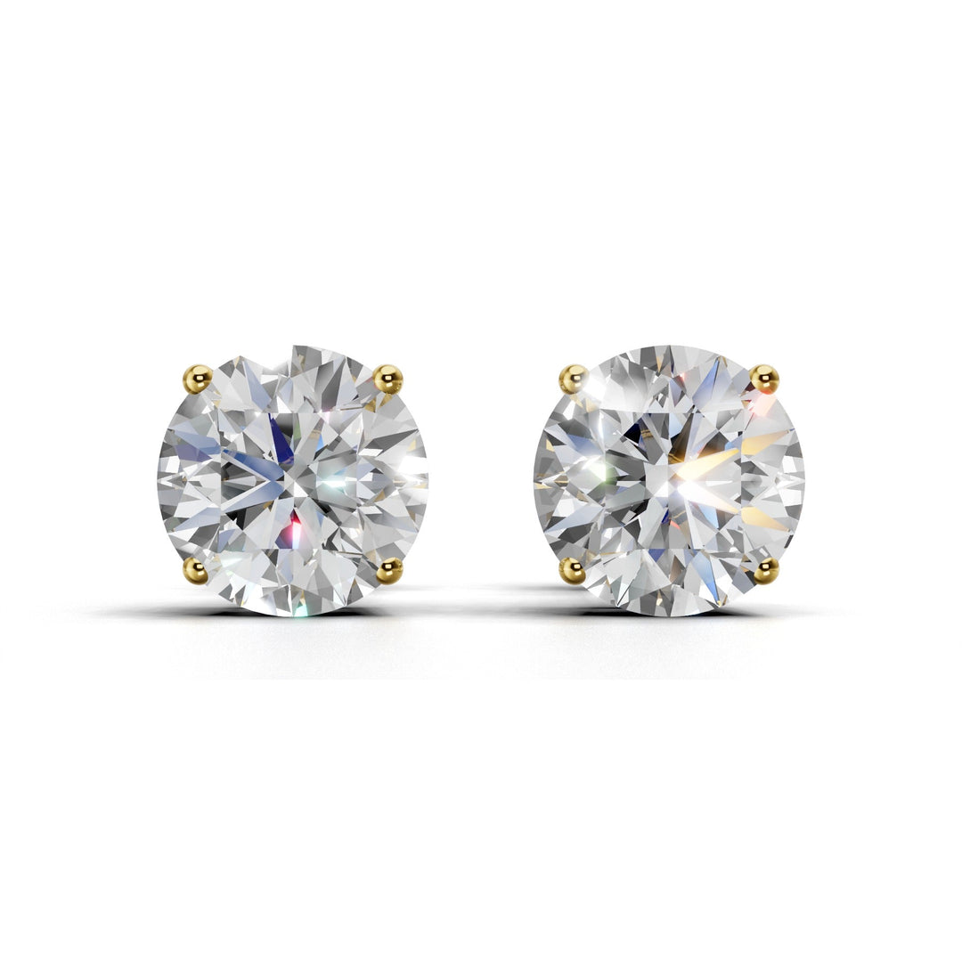 2.5 carat round lab-grown diamond double gallery stud earrings with secure setting