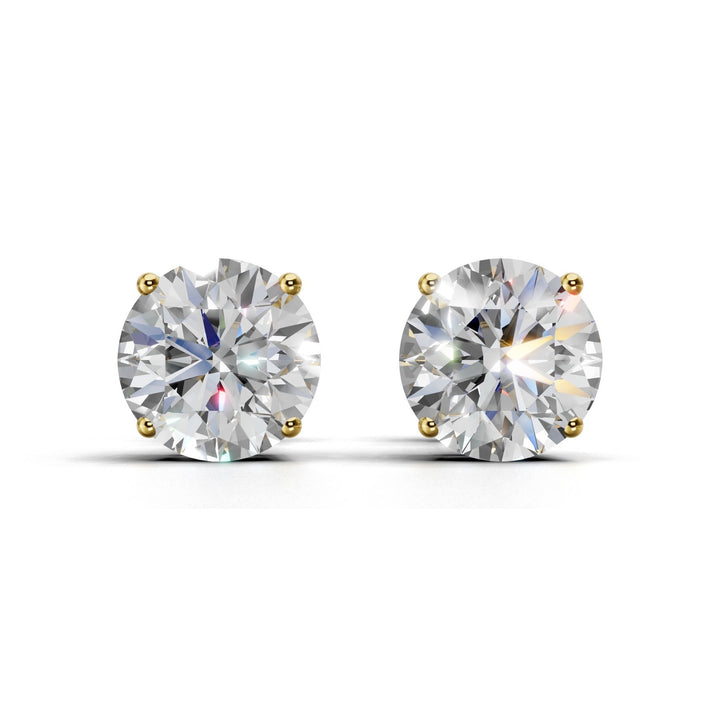 2.5 carat round lab-grown diamond double gallery stud earrings with secure setting