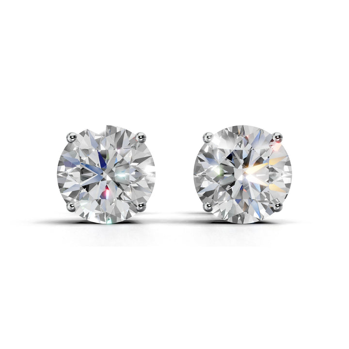 2.5 carat round lab-grown diamond double gallery stud earrings with secure setting