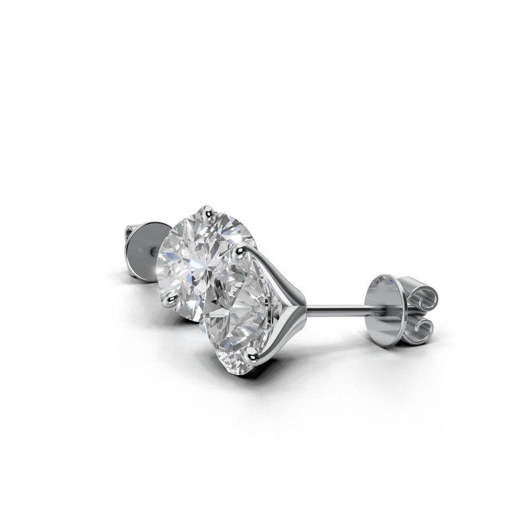 round lab-grown diamond stud earrings 18k white gold