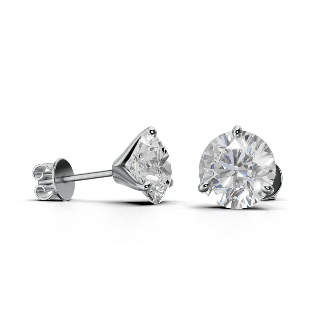 round lab-grown diamond stud earrings 18k white gold