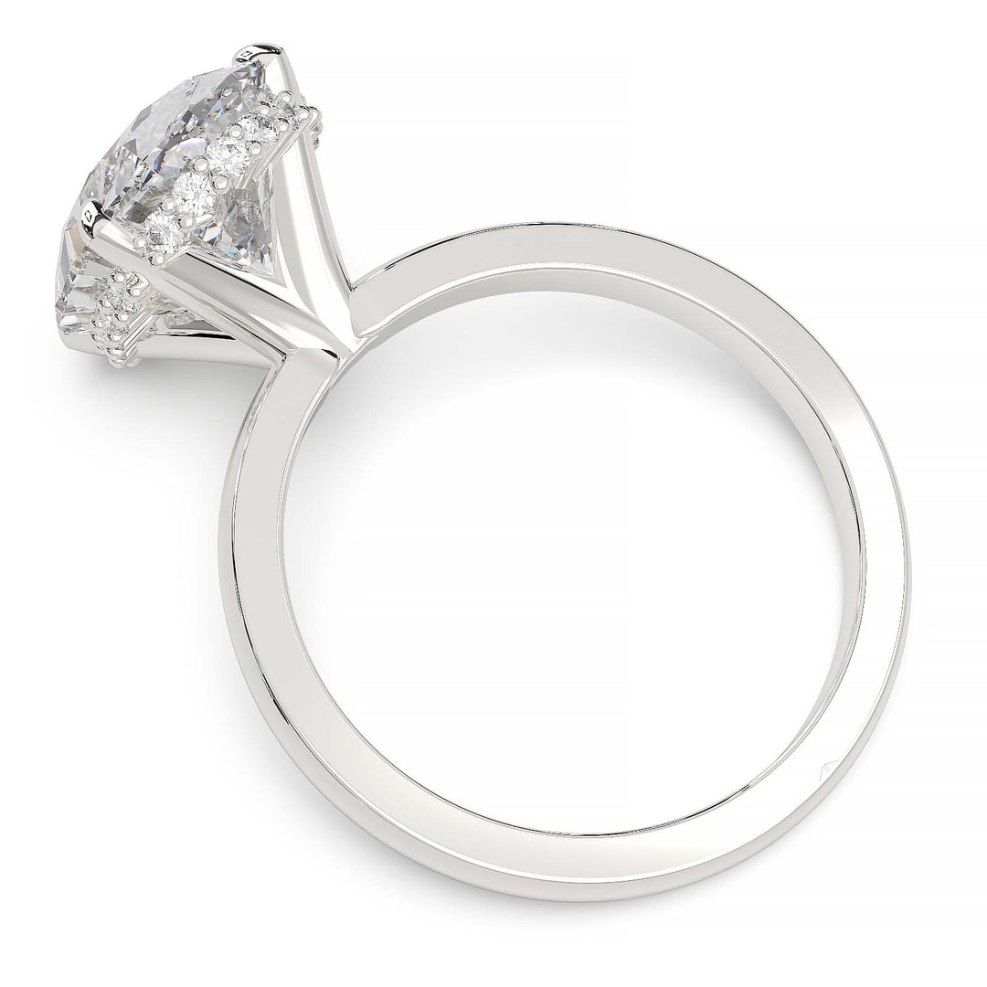 4.5 carat oval diamond hidden halo ring