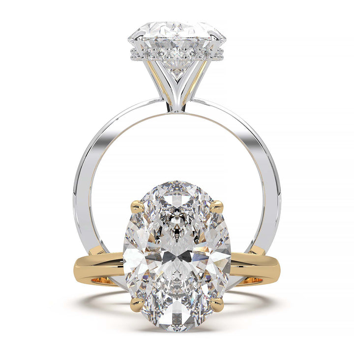 4.5 carat oval diamond hidden halo ring