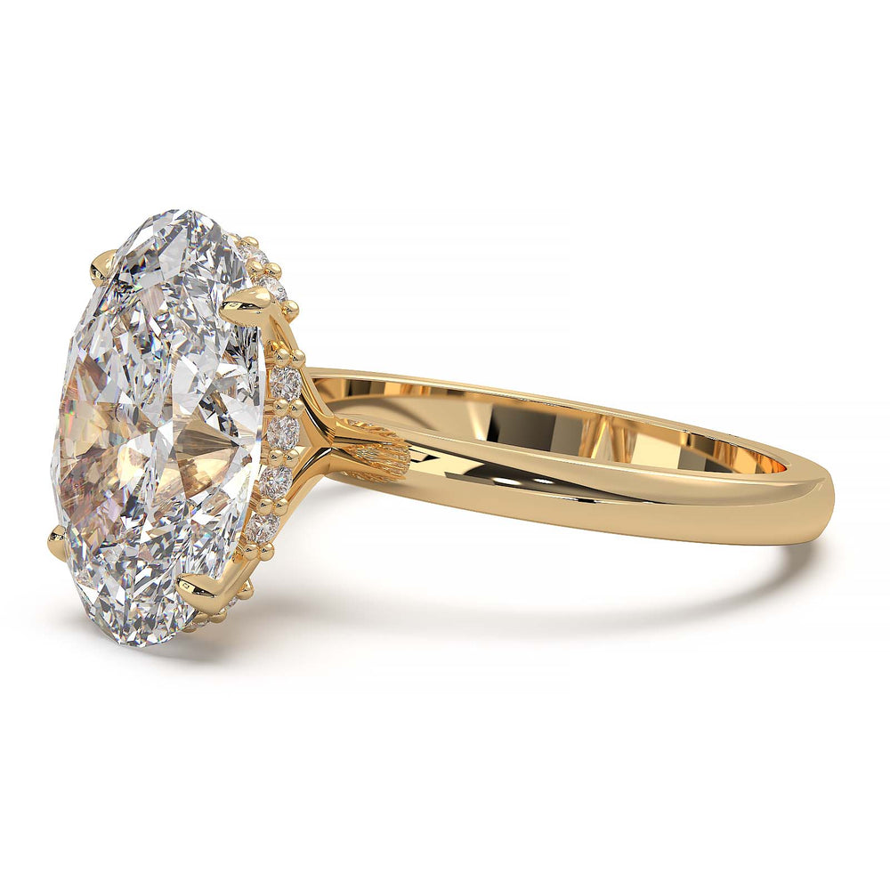 4.5 carat oval diamond hidden halo ring