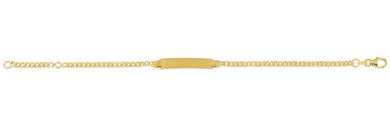 10K yellow gold ID bracelet for babies and kids with adjustable length from 5 1/2" to 6 1/2".