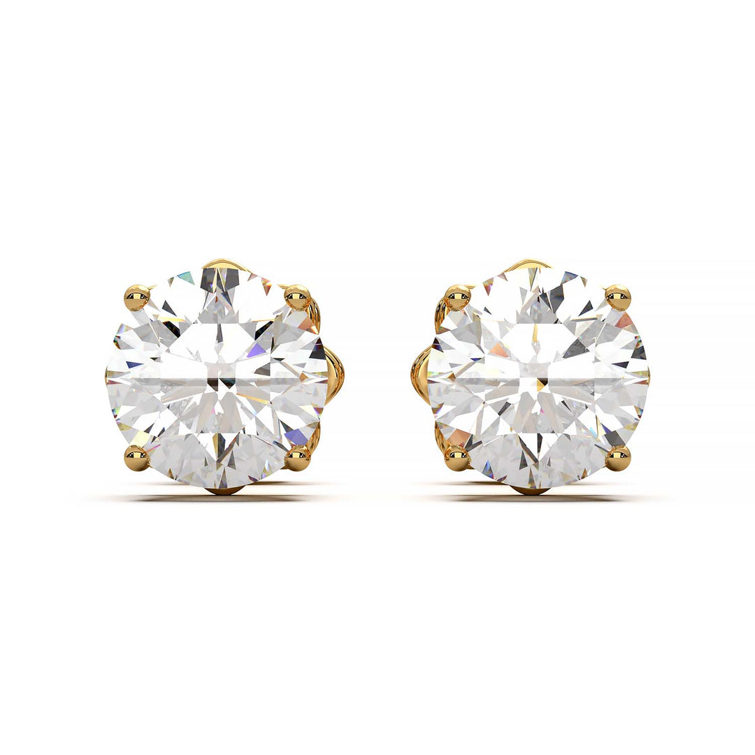 A pair of 1.5 carat total weight diamond stud earrings set in a prong setting