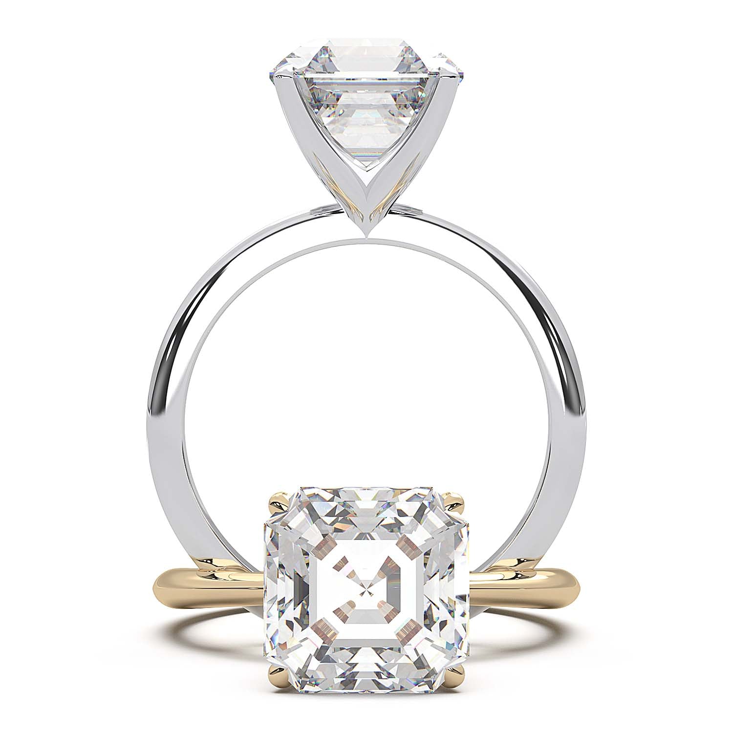 Asscher Cut Lab-Grown Diamond Solitaire Ring