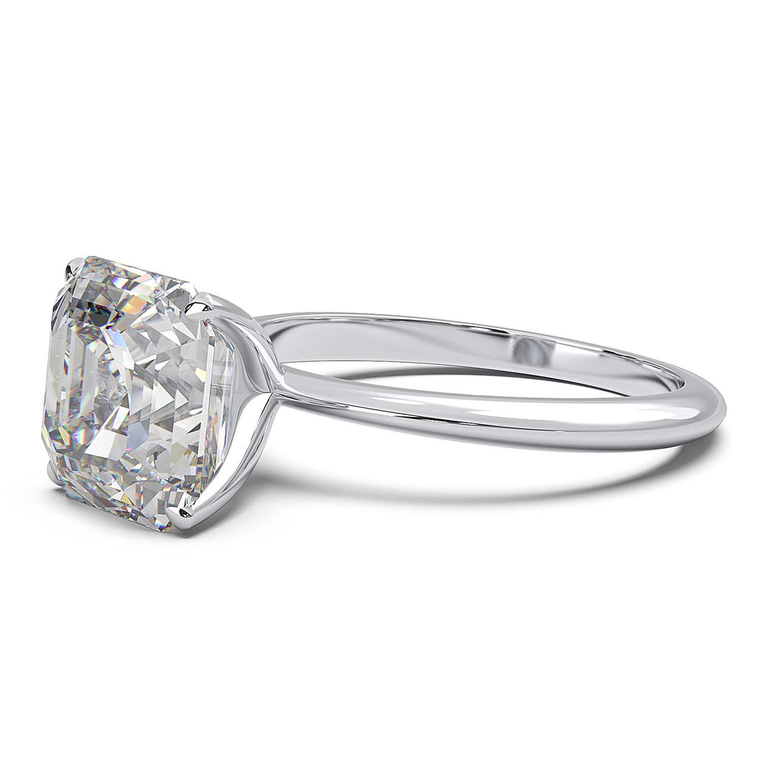 Asscher Cut Lab-Grown Diamond Solitaire Ring