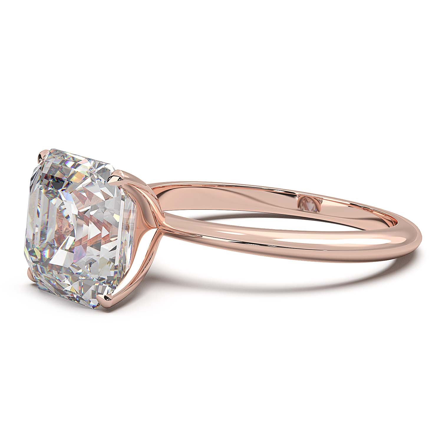 Asscher Cut Lab-Grown Diamond Solitaire Ring