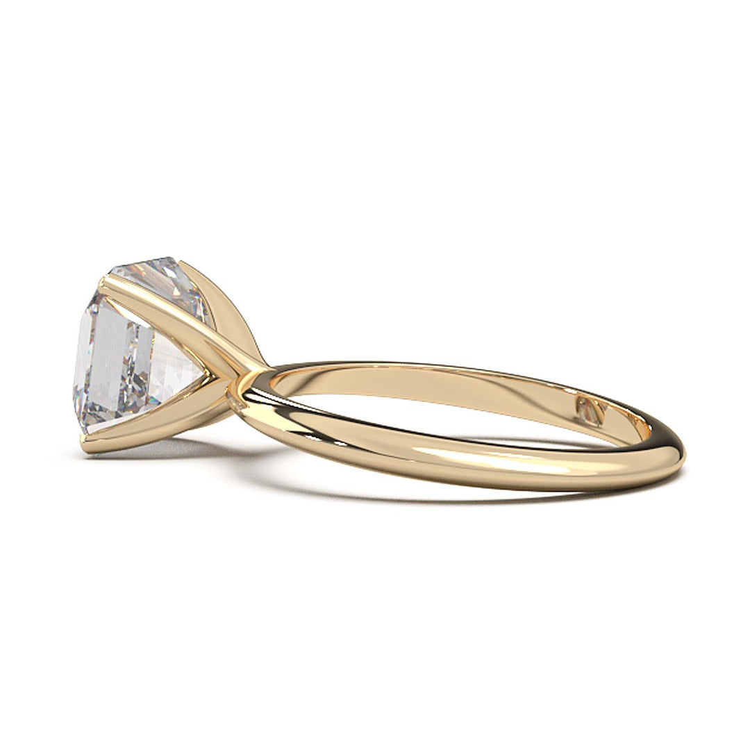 3 Carat Asscher Cut Lab-Grown Diamond Solitaire Ring in 14K Gold - Architectural Elegance