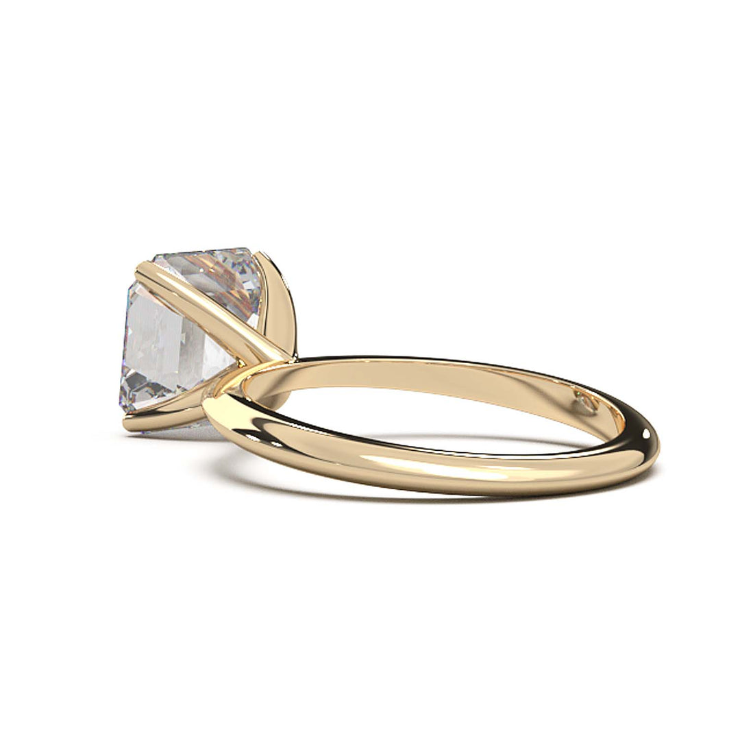 3 Carat Asscher Cut Lab-Grown Diamond Solitaire Ring in 14K Gold - Architectural Elegance