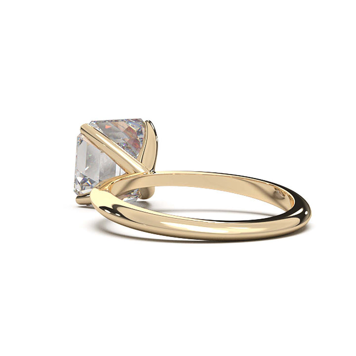 3 Carat Asscher Cut Lab-Grown Diamond Solitaire Ring in 14K Gold - Architectural Elegance