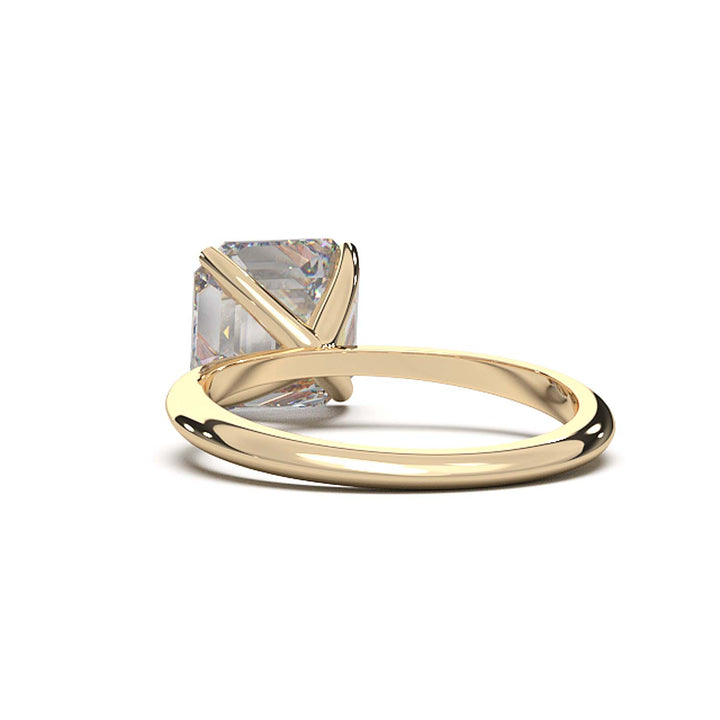 3 Carat Asscher Cut Lab-Grown Diamond Solitaire Ring in 14K Gold - Architectural Elegance