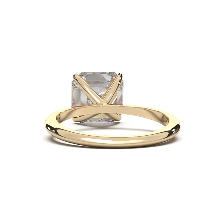 3 Carat Asscher Cut Lab-Grown Diamond Solitaire Ring in 14K Gold - Architectural Elegance