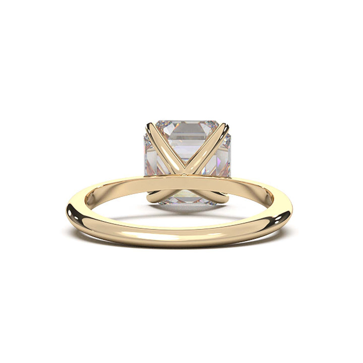 3 Carat Asscher Cut Lab-Grown Diamond Solitaire Ring in 14K Gold - Architectural Elegance