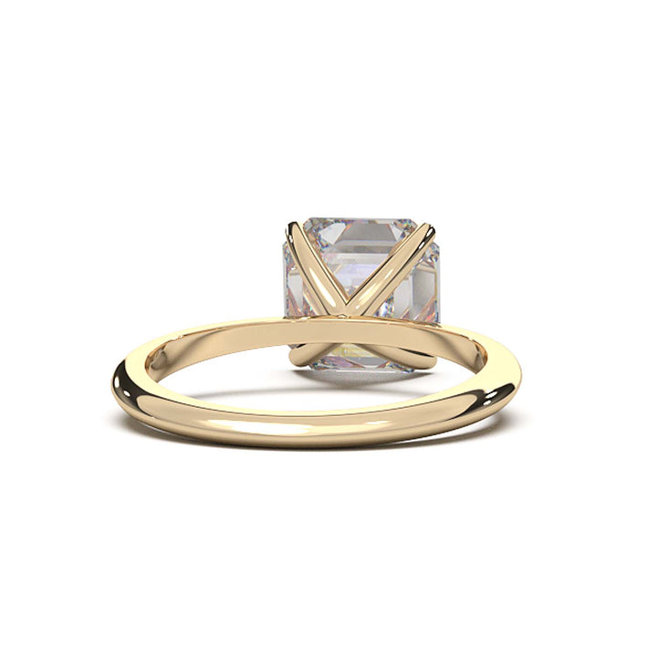 3 Carat Asscher Cut Lab-Grown Diamond Solitaire Ring in 14K Gold - Architectural Elegance