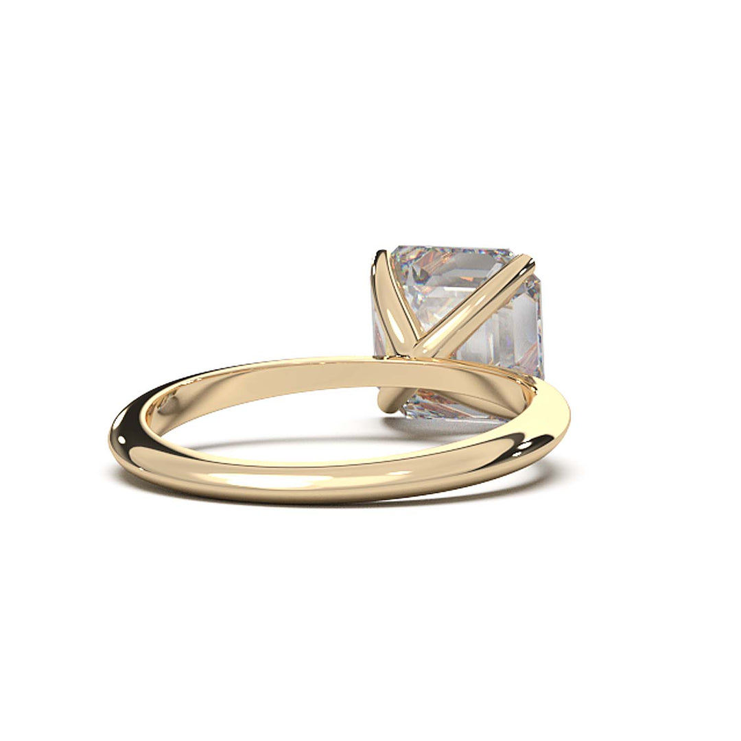 3 Carat Asscher Cut Lab-Grown Diamond Solitaire Ring in 14K Gold - Architectural Elegance