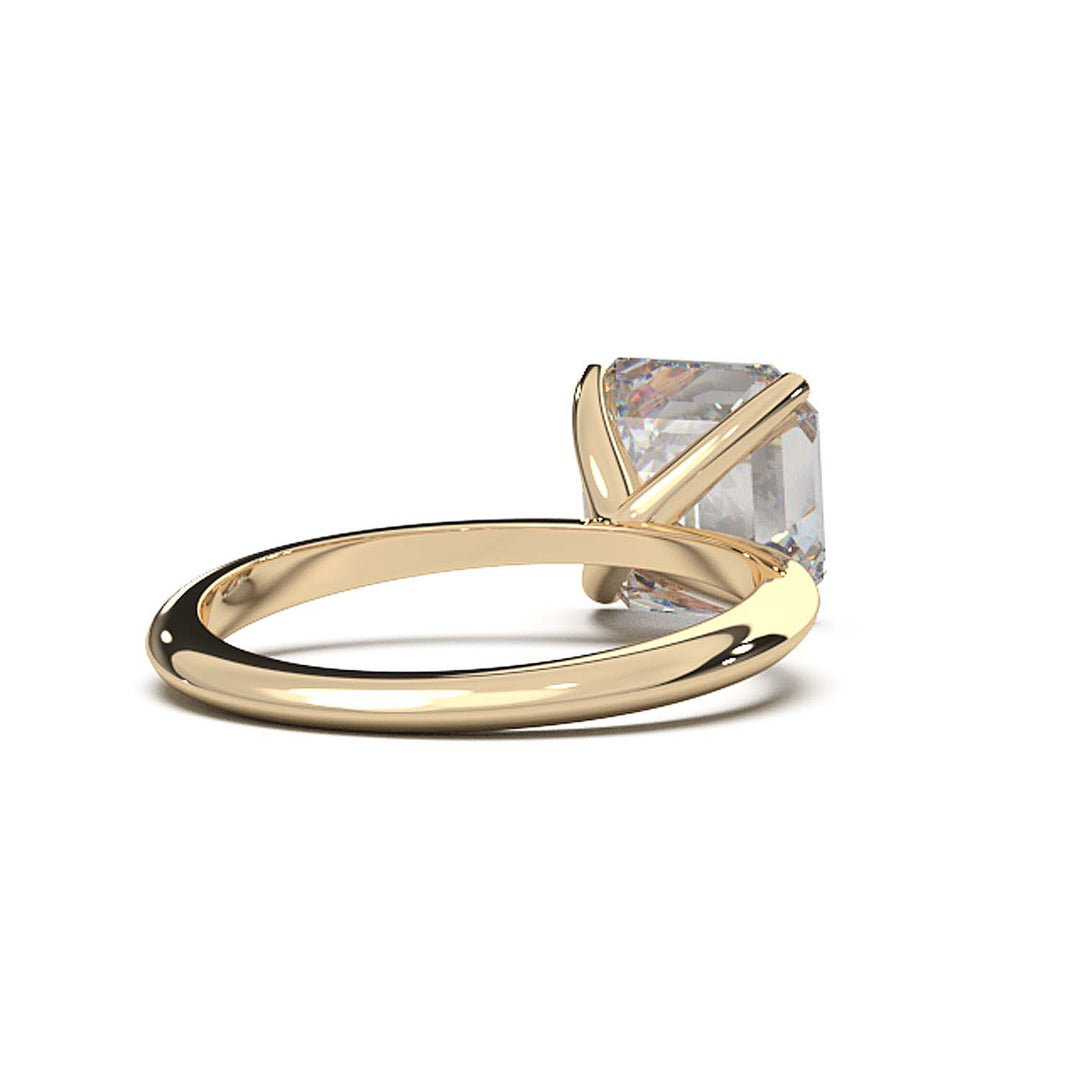 3 Carat Asscher Cut Lab-Grown Diamond Solitaire Ring in 14K Gold - Architectural Elegance