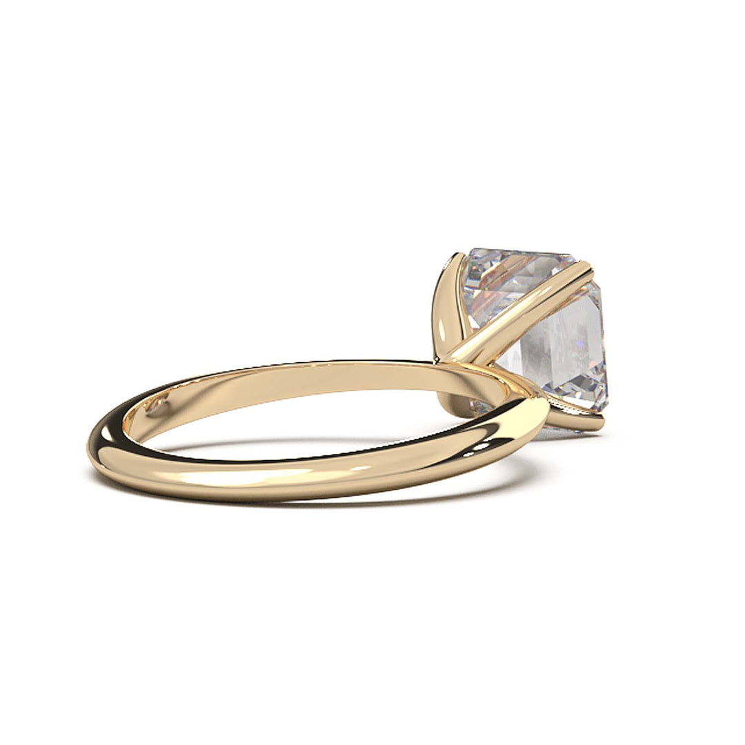 3 Carat Asscher Cut Lab-Grown Diamond Solitaire Ring in 14K Gold - Architectural Elegance