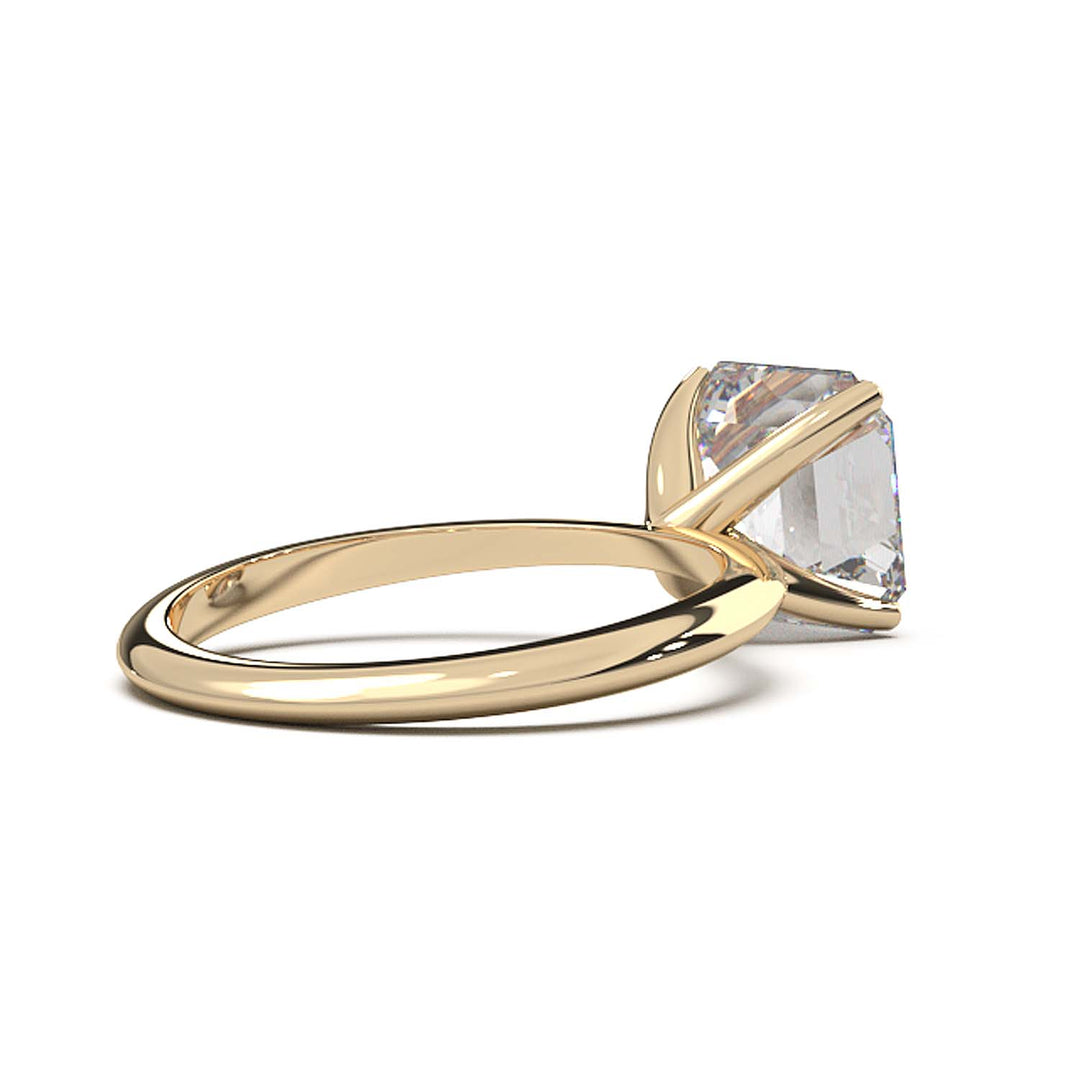 3 Carat Asscher Cut Lab-Grown Diamond Solitaire Ring in 14K Gold - Architectural Elegance