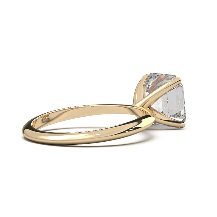 3 Carat Asscher Cut Lab-Grown Diamond Solitaire Ring in 14K Gold - Architectural Elegance