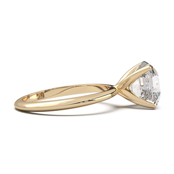 3 Carat Asscher Cut Lab-Grown Diamond Solitaire Ring in 14K Gold - Architectural Elegance