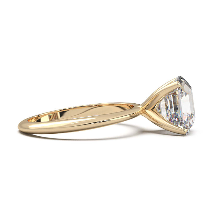 3 Carat Asscher Cut Lab-Grown Diamond Solitaire Ring in 14K Gold - Architectural Elegance