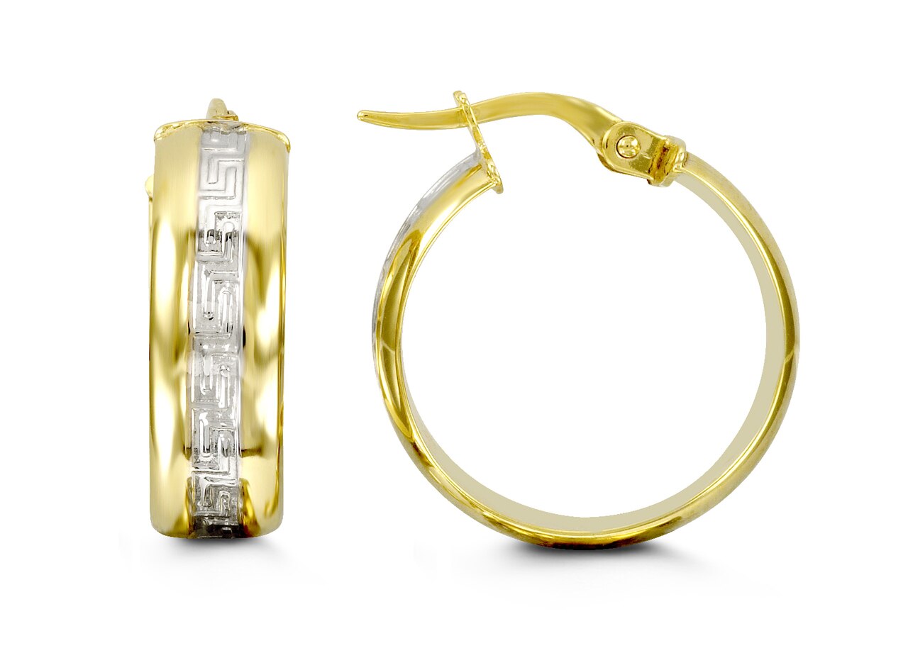 10k Two-Tone Gold Hoop Earrings – 20mm