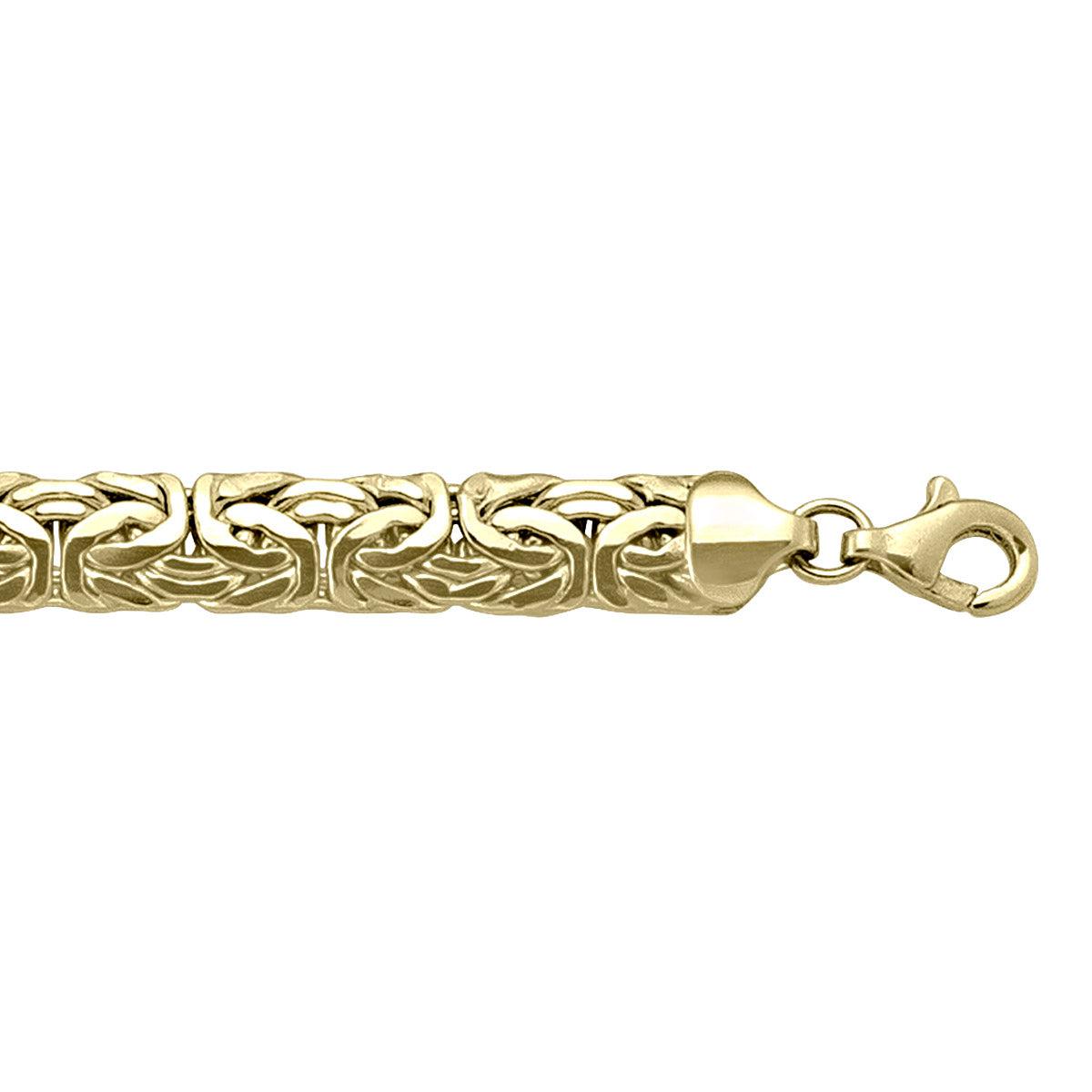 Yellow Gold Byzantine Bracelet - 7.2 mm Wide - 7.5 inches Long