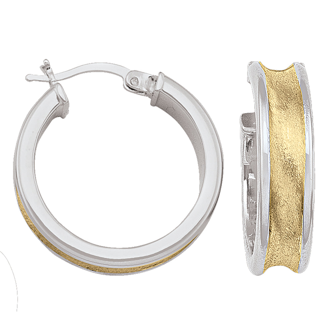 TWO TONE FANCY HOOP EARRING